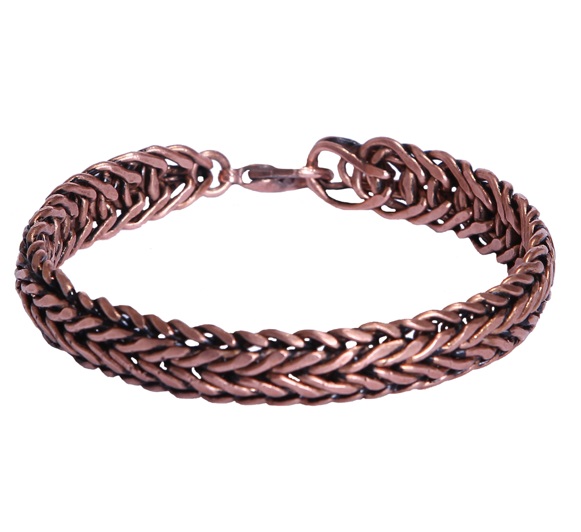 دستبند مسی زیبا بافت زنجیری